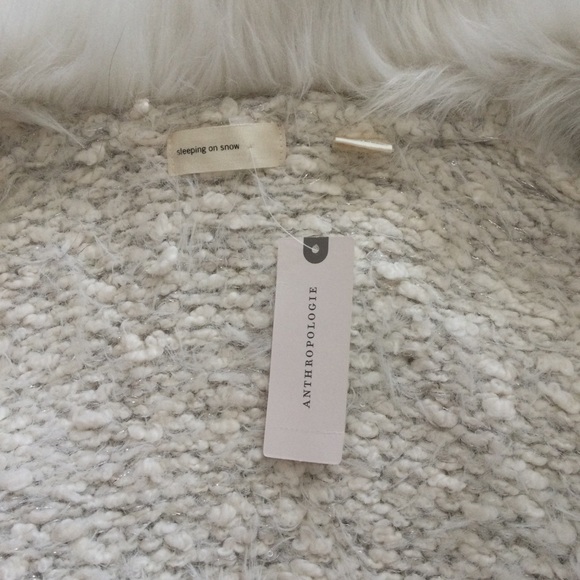 NWT Sleeping On Snow Anthro Cardigan Faux Fur - Picture 6 of 7